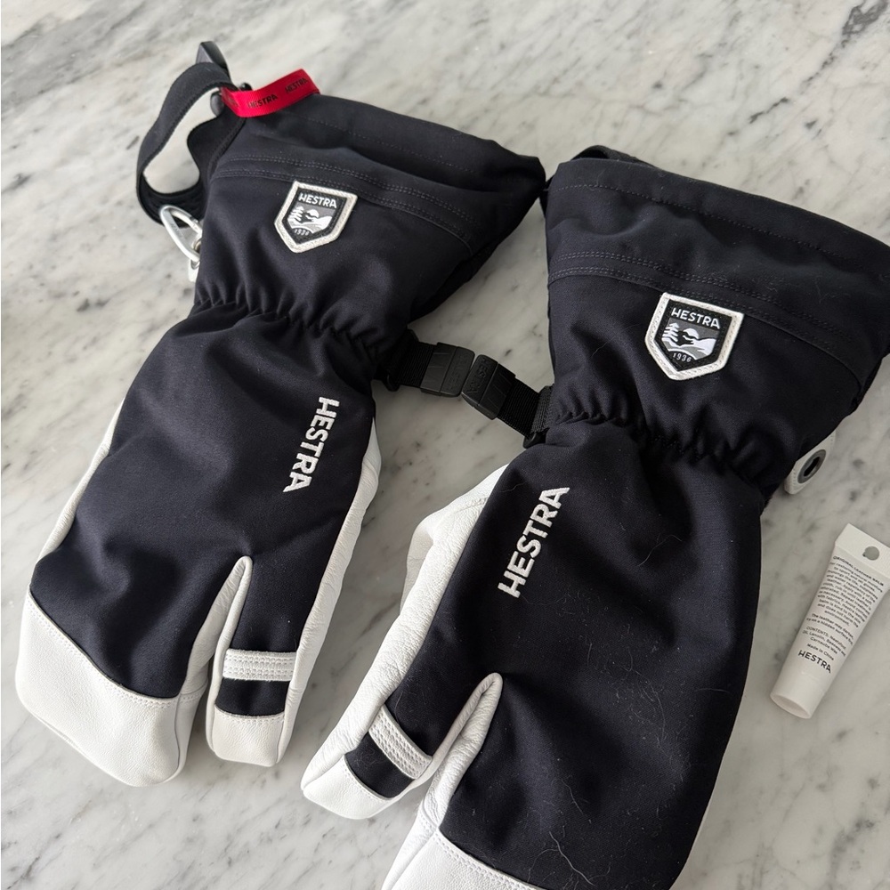 Hestra Men's Black and White Winter Gloves